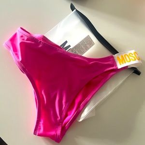 Moschino Women’s Pink Bikini bottoms Italy size 3 BRAND NEW w Bag MAKE OFFER